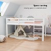 JOYMOR Twin Loft Bed Low Loft Bed Frame for Little Kids Small Room/Low Ceiling Bedrrom with Guardrail and Ladder, White - 3 of 4