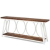 Resenkos Entryway Table, Console Sofa Table,2-Tier Console Table, 70.9" Industrial Sofa Table Behind Couch with Shelves,White & Brown - 2 of 4