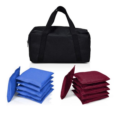 Costway Weather Resistant Cornhole Bags Blue and Red Set of 12 Beanbag Toss Game Sports