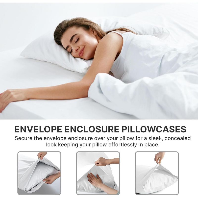 Pillowcase Set of 4 Soft Double Brushed Microfiber - CGK Linens, 3 of 9
