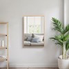 1-Piece 36 In.H x 24 In.W Aluminum Alloy Thin Edged Right Angled Rectangle Gold Hanging Mirror Wall Mirror - 2 of 3