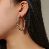 50mm Shiny Boho Hoop Earrings | Rhinestone-Wrapped Sparkling Statement - 2 of 4