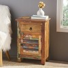 Wooden Side Table with Drawer and Cabinet, End Table for Sofa, Nightstand for Bedroom or Living Room – The Pop Home - 2 of 4