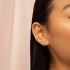 14K Gold Plated Triple Huggie Illusion Stud Earrings | Double Huggie Hoop Earrings for One Hole | Gold Hoop Earrings for Women - 3 of 4
