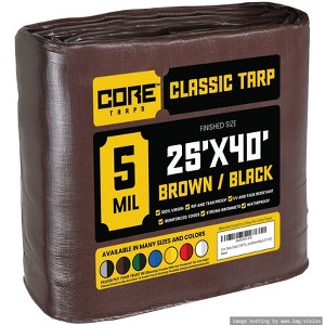 Core Tarps Heavy Duty 5 Mil Tarp Cover, UV Resistant, Rip Proof for Roof, Camping, Patio, Pool, Boat - 1 of 4