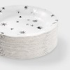 50ct Metallic Star Snack Plates - Spritz™: Round Disposable Dinnerware, Silver, 7" Paper Plates, Abstract Printed Pattern - 3 of 3