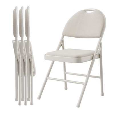 Folding Chairs, Outdoor & Indoor Event Portable Metal Folding Chairs with Cushion, Fabric Dining Chair Set with Padded Cushion and Back