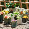 VisioGear 3PCS Grid Ceramic Flowerpot, Modern Planter for Patio, Garden, Windowsill, Ancient White, 9.65"*9.65"*9.26" - 4 of 4