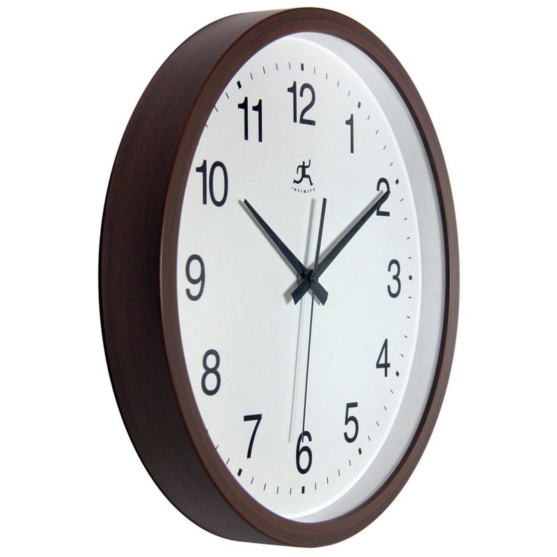 14&#34; Wall Clock with Walnut Finish Brown - Infinity Instruments, 4 of 8