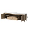 58"W/70"W Modern TV Stand Entertainment Center TV Cabinet with Drawer and Shelf, Natural Wood Wash-ModernLuxe - 4 of 4