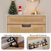 Natural Rattan Shoe Cabinet with 3 Flip Doors and 1 Drawer and Adjustable Shelf, Freestanding Shoe Storage Organizer for Entryway, Hallway - 2 of 4