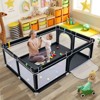 Infans Baby Playpen Extra-Large Safety Baby Fence w/ Ocean Balls & Rings Black - 3 of 4