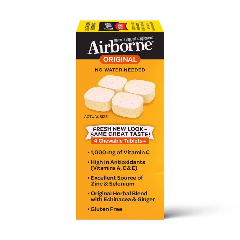 Airborne Immune Support Supplement Chewables - Citrus - 32ct, 4 of 10