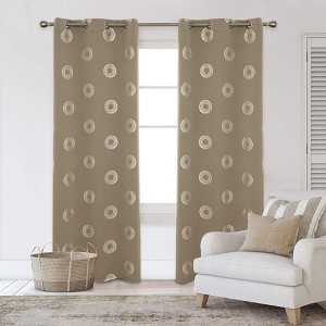 Deconovo Concentric Circles Room Darkening Curtains, 2 Panels - 1 of 4