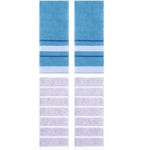 REGALWOVEN 4 Pcs Striped  Bathroom Soft Absorbent Hand Towel 13 x 29 Inch - 1 of 4