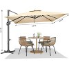 10FT Cantilever Umbrella With Base, Square Single Top Outdoor Umbrella With 360-Degree Rotation, Offset Patio Umbrella for Backyard, Deck, Pool - 2 of 4
