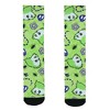 Beetlejuice Socks AOP Icons Worms Beatles Skulls Sublimated Crew Sock Fits Shoe Size 8-12 Green - 2 of 4