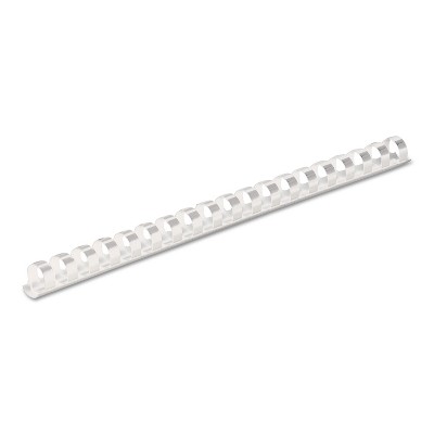 Fellowes Plastic Comb Bindings 1/2" Diameter 90 Sheet Capacity White 100 Combs/Pack 52372