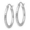 Black Bow Jewelry 2mm Textured Round Hoop Earrings in 14k White Gold, 20mm (3/4 Inch) - 2 of 4