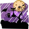 Junior's Design By Humans Night Halloween moon By ChadiElHanchi T-Shirt - 2 of 3