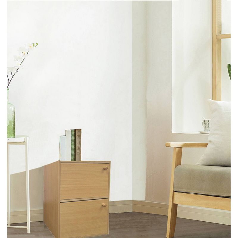 24" 2 Level Bookshelf with Doors Tan Wood - Ore International, 3 of 4