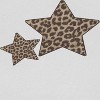 Rerun Island Women's 2 Animal Print Stars Short Sleeve Graphic Cotton Cropped Loose T-shirt - Bright White L - 2 of 4