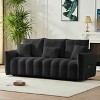 MAYEERTY 78 inch Premium Teddy Fabric Sofa with 3 Back Pillows and 3 Back Cushions Solid Wood Frame 3 Seat Sofa with Oversized Upholstered Chair - 3 of 4
