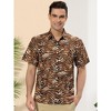 Lars Amadeus Men's Animal Print Short Sleeves Button Down Casual Summer Printed Shirts - 2 of 4