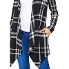 Women's Plaid Asymmetical Hem Cardigan - honeyme - 2 of 2