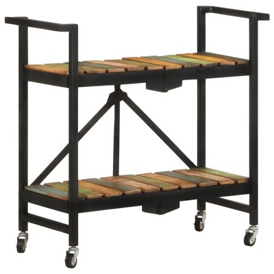 vidaXL Kitchen Trolley 34.2 in.x14.2 in.x31.9 in. Solid Reclaimed Wood