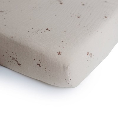 Mushie Extra Soft Muslin Mini Crib Sheet - Natural - Stripes : Target