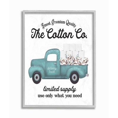 Stupell Industries Toilet Paper Family Bathroom Sign Premium Cotton Truck