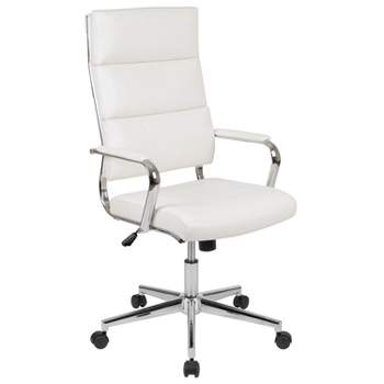 Merrick Lane High Panel-Back Ergonomic Office Chair with Padded Metal Arms Executive Swivel Computer Desk Chair