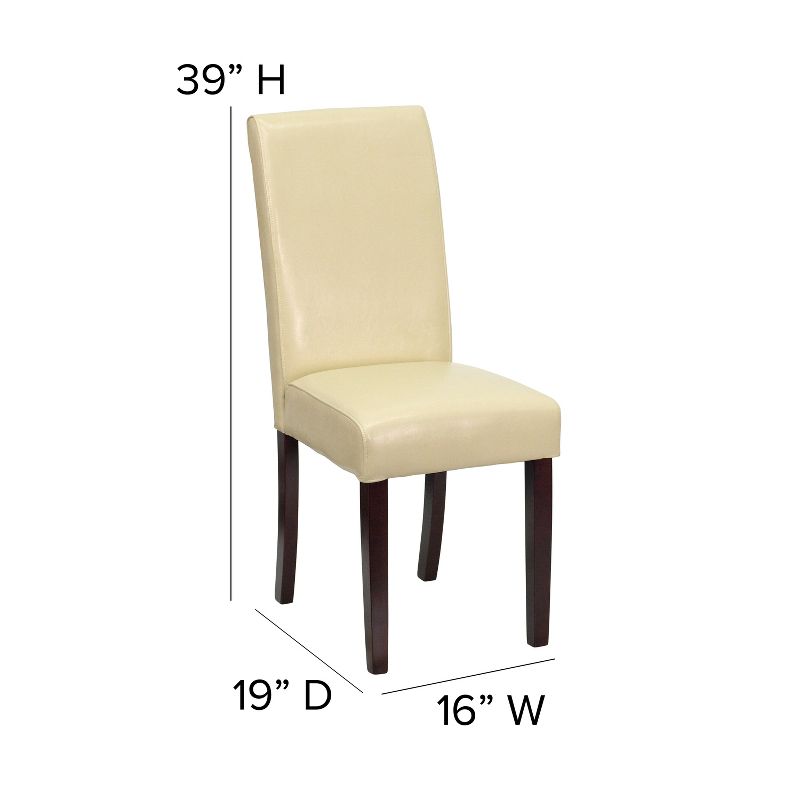 Flash Furniture Traditional LeatherSoft Upholstered Panel Back Parsons Dining Chairs, 5 of 12