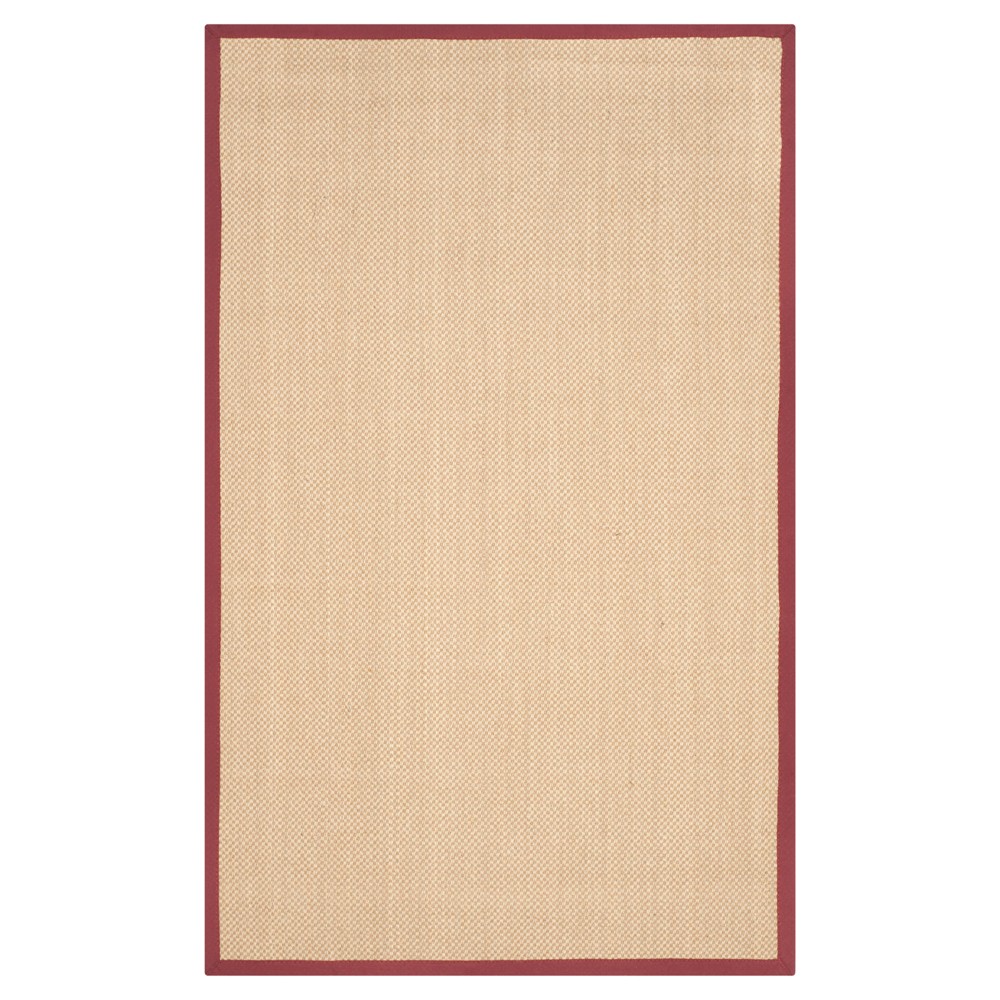 Natural Fiber Rug - Maize/Burgundy - (5'x8') - Safavieh