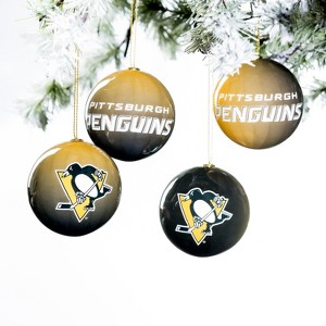 Evergreen Holiday Ball Ornaments, Set of 12, Pittsburgh Penguins - 1 of 4