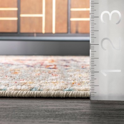 Elegant Gray Distressed Medallion 5' x 7' Synthetic Area Rug