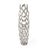 HomeRoots 30" Silver Abstract Pierced Cast Aluminum Oval Floor Vase - 4 of 4