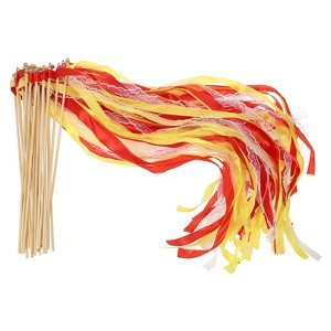 Unique Bargains Party Favor Wooden Handle Lace Ribbon Sticks Fairy Wands 50 Pcs - 1 of 4