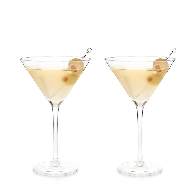 Viski Stemmed Crystal Martini Glasses Set of 2 - Premium Crystal Clear Glass, Stemmed Martini Cocktail Glasses, Cocktail Glass Gift Set - 9 oz, 3 of 7