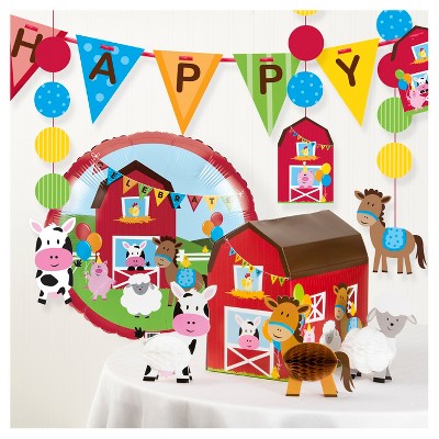 Farm Fun Birthday Party Decorations Kit