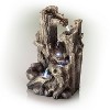 Alpine Corporation 14" Resin 5-Tiered Rainforest Tree Trunk Tabletop Fountain Brown - image 3 of 4