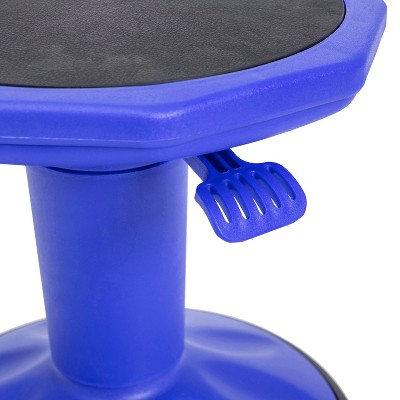 Blue Adjustable Height Kids Active Learning Stool with Rubber Seat