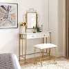 HDZNVF Vanity Mirror Table Set, Makeup Desk Vanity with Stool - 2 of 4