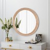 Okak Farmhouse Whitewash Edge Decorative Wall Mirror for Entryway,Bathroom,Circle Vanity Mirror for Bedroom,Living Room - 3 of 4