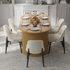 MAYEERTY Dining Chair Black Wood Leg White for Home Dining Area - 4 of 4