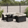 vidaXL 9 Piece Patio Sofa Set with Cushions Poly Rattan - Black and Cream without storage - 2 of 4