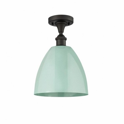 Plymouth Dome - 1 Light Semi-Flush Mount In Industrial Style-12.88 Inches Tall and 9 Inches Wide