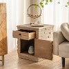 Retro Bed Side Table, Embossed Coffee Table with Texture Relief Design, Portable Side Table for Living Room, Bedroom – The Pop Home - 2 of 4