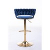 SKRAN Velvet Swivel Bar Stool Set of 2 Adjustable 360° Swivel Bar Height Chair Woven Hollow Back For Kitchen Island, Cafe, Pub, Bar Counter - 4 of 4